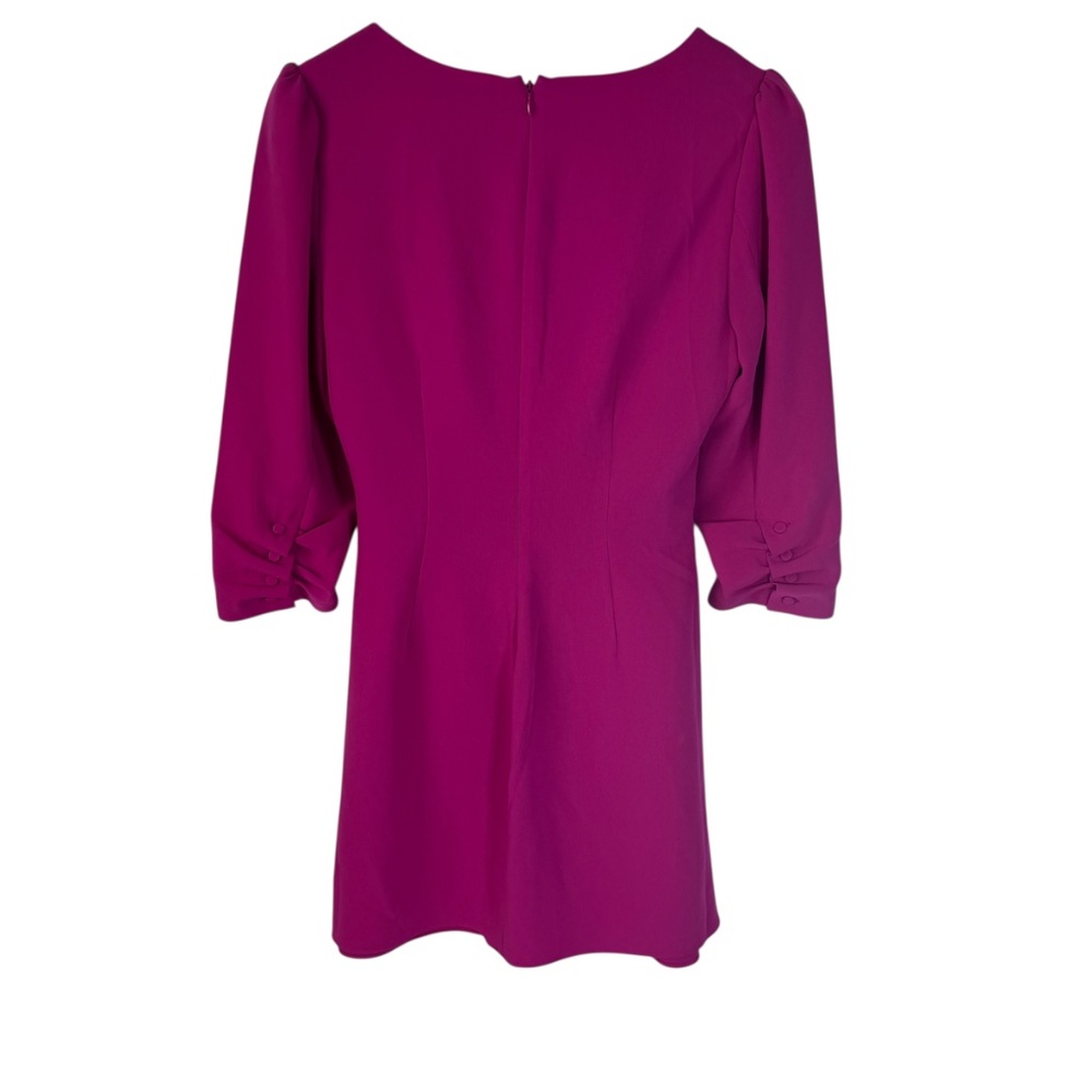 Cinq‎ A Sept Theo NWT Pink Ruby Faux Wrap Side Ruched Dress Sz 6 - Picture 3 of 12